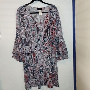 MSK Paisley Midi Dress Size XL